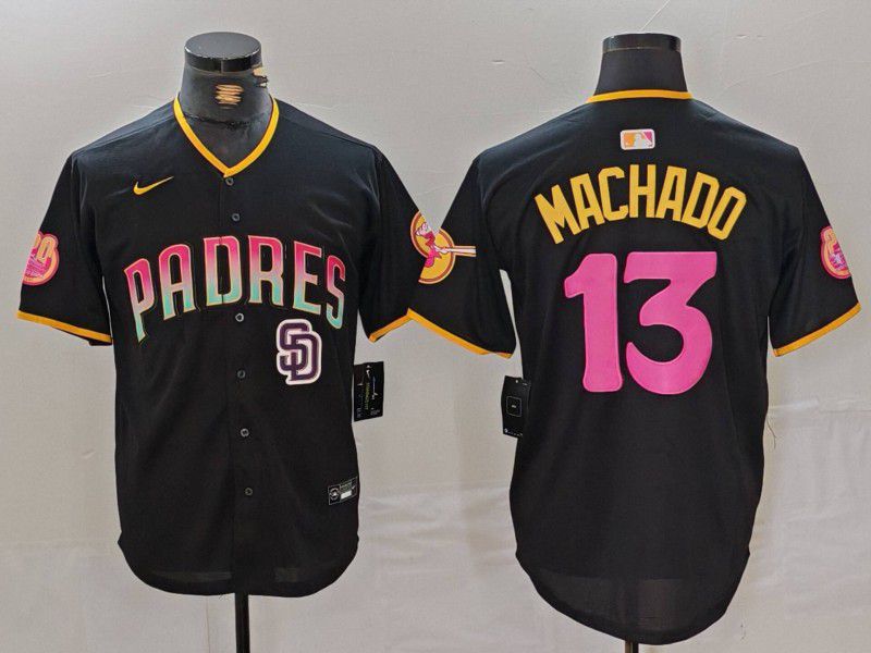 Men San Diego Padres 13 Machado Black Jointly 2024 Nike MLB Jersey style 2